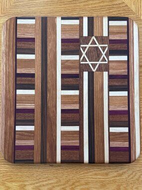 Cutting Board Mixed Hardwoods Handcrafted Reversible Judaica
